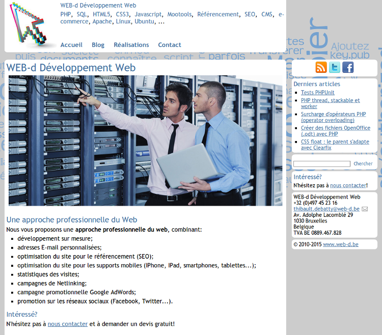 Screenshot automatique de www.web-d.be